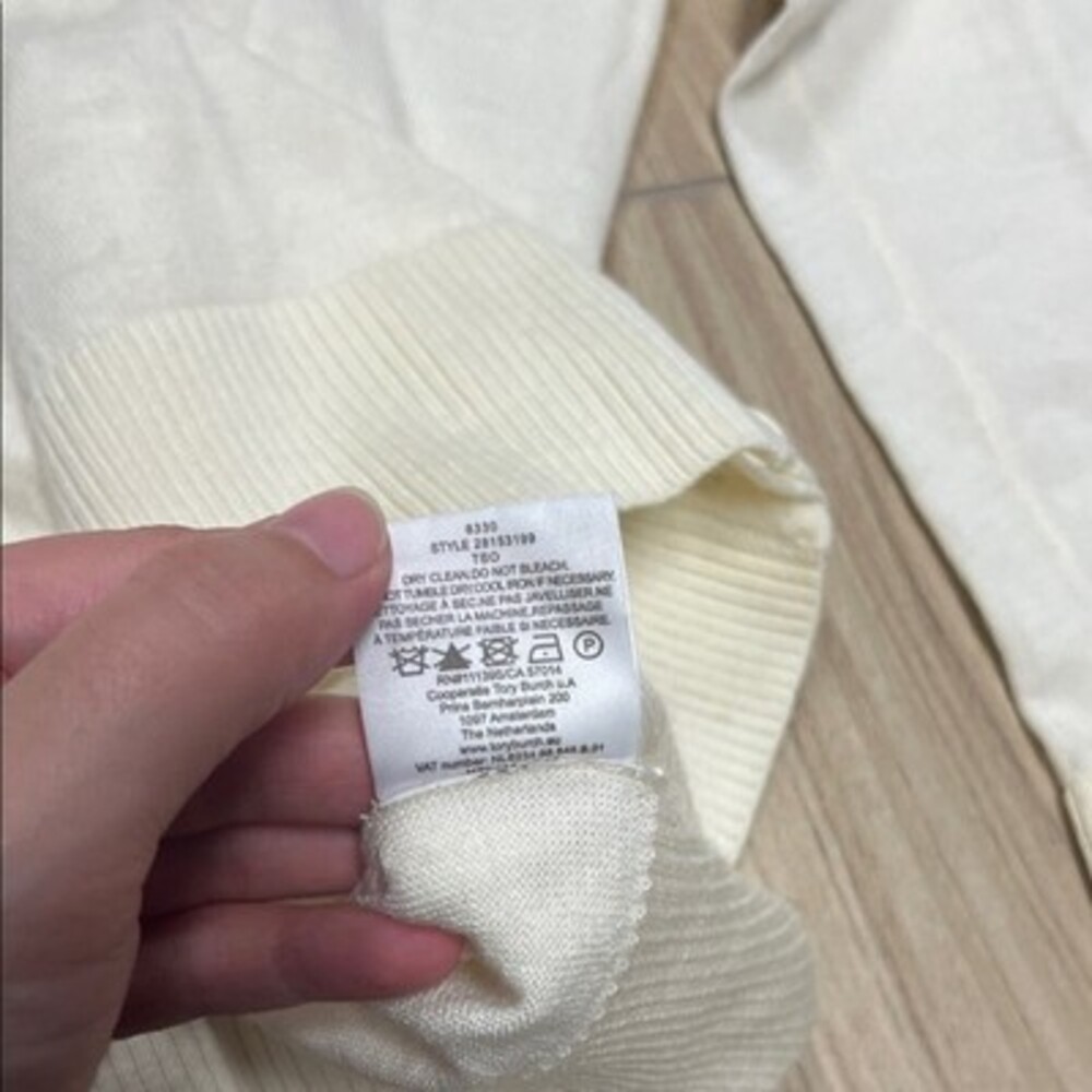 Tory Burch Cream Button-Front Cardigan - Picture 5 of 8